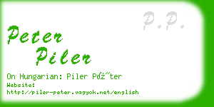 peter piler business card